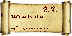 Nánay Hermina névjegykártya